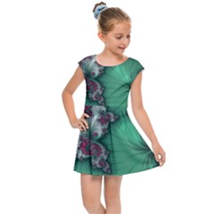 Fractal Spiral Template Abstract Background Design Kids  Cap Sleeve Dress by Ravend