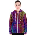 Rainbow Grid Form Abstract Background Graphic Women s Zipper Hoodie View1