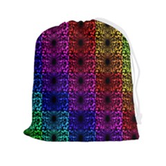 Rainbow Grid Form Abstract Background Graphic Drawstring Pouch (2xl) by Ravend