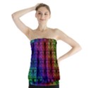 Rainbow Grid Form Abstract Background Graphic Strapless Top View1