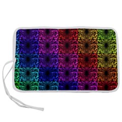 Rainbow Grid Form Abstract Background Graphic Pen Storage Case (m) by Ravend