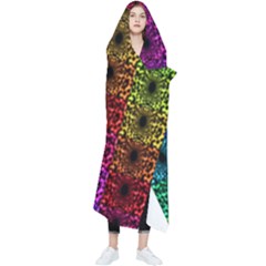 Rainbow Grid Form Abstract Background Graphic Wearable Blanket by Ravend