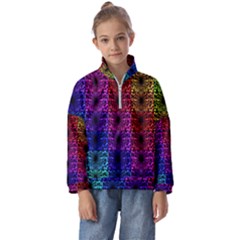 Rainbow Grid Form Abstract Background Graphic Kids  Half Zip Hoodie by Ravend