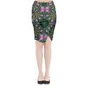 Kaleidoscope Digital Kaleidoscope Fractal Mirrored Midi Wrap Pencil Skirt View1