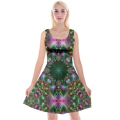 Kaleidoscope Digital Kaleidoscope Fractal Mirrored Reversible Velvet Sleeveless Dress