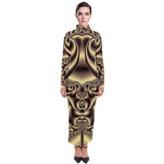 Background Fractal Sample Fantasy Texture Design Turtleneck Maxi Dress by Ravend