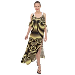 Background Fractal Sample Fantasy Texture Design Maxi Chiffon Cover Up Dress by Ravend