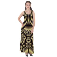 Background Fractal Sample Fantasy Texture Design Sleeveless Velour Maxi Dress by Ravend