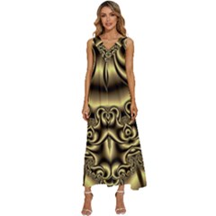 Background Fractal Sample Fantasy Texture Design V-neck Sleeveless Loose Fit Overalls by Ravend