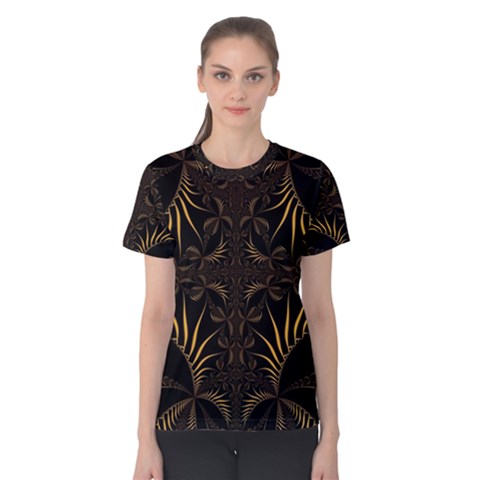 Fractal Symmetry Symmetrical Art Artwork Women s Cotton Tee by Ravend