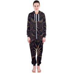 Fractal Symmetry Symmetrical Art Artwork Hooded Jumpsuit (ladies) by Ravend