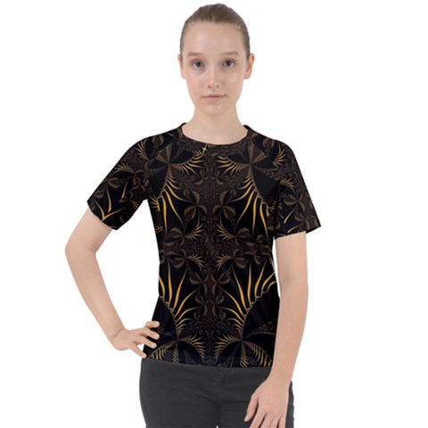 Fractal Symmetry Symmetrical Art Artwork Women s Sport Raglan Tee by Ravend