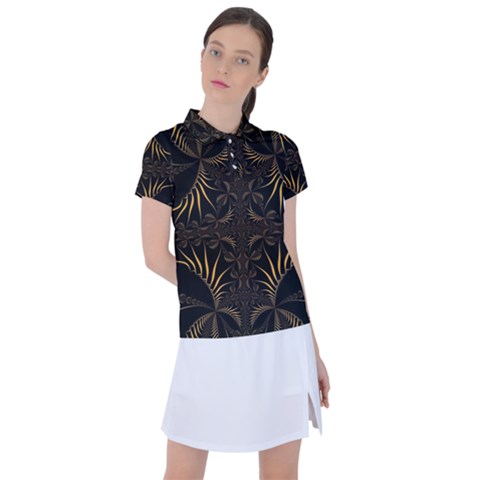 Fractal Symmetry Symmetrical Art Artwork Women s Polo Tee by Ravend