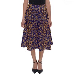 Spiral Pattern Texture Fractal Circle Geometry Perfect Length Midi Skirt by Ravend