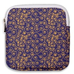 Spiral Pattern Texture Fractal Circle Geometry Mini Square Pouch by Ravend