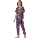 Spiral Pattern Texture Fractal Circle Geometry Kids  Satin Short Sleeve Pajamas Set View1