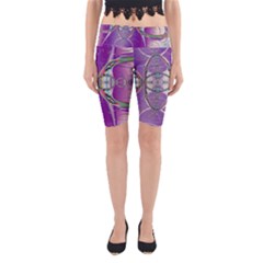 Abstract Colorful Art Pattern Design Fractal Yoga Cropped Leggings by Ravend