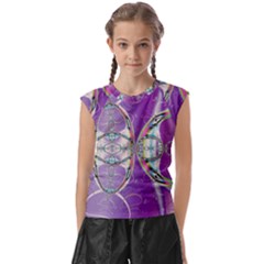 Abstract Colorful Art Pattern Design Fractal Kids  Raglan Cap Sleeve Tee by Ravend