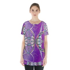 Abstract Colorful Art Pattern Design Fractal Skirt Hem Sports Top by Ravend