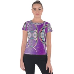 Abstract Colorful Art Pattern Design Fractal Short Sleeve Sports Top  by Ravend