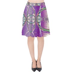 Abstract Colorful Art Pattern Design Fractal Velvet High Waist Skirt by Ravend