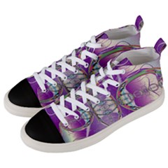 Abstract Colorful Art Pattern Design Fractal Men s Mid-top Canvas Sneakers by Ravend