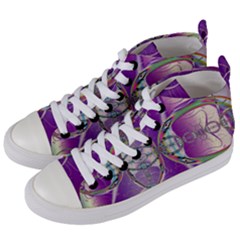 Abstract Colorful Art Pattern Design Fractal Women s Mid-top Canvas Sneakers by Ravend