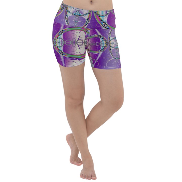 Abstract Colorful Art Pattern Design Fractal Lightweight Velour Yoga Shorts