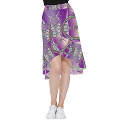 Abstract Colorful Art Pattern Design Fractal Frill Hi Low Chiffon Skirt by Ravend