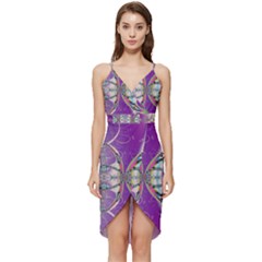 Abstract Colorful Art Pattern Design Fractal Wrap Frill Dress by Ravend