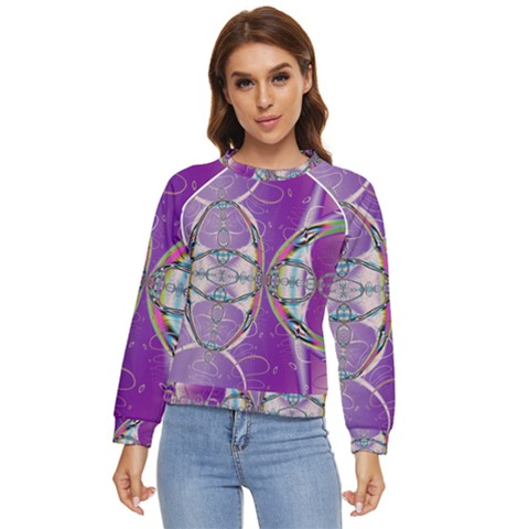 Abstract Colorful Art Pattern Design Fractal Women s Long Sleeve Raglan Tee by Ravend