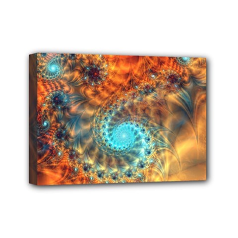 Fractal Math Abstract Mysterious Mystery Vortex Mini Canvas 7  X 5  (stretched) by Ravend