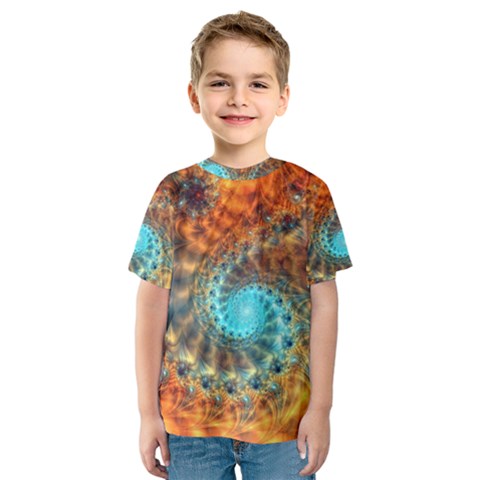 Fractal Math Abstract Mysterious Mystery Vortex Kids  Sport Mesh Tee by Ravend