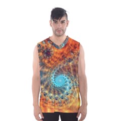 Fractal Math Abstract Mysterious Mystery Vortex Men s Basketball Tank Top by Ravend