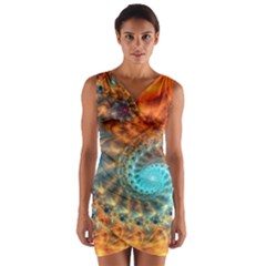 Fractal Math Abstract Mysterious Mystery Vortex Wrap Front Bodycon Dress by Ravend