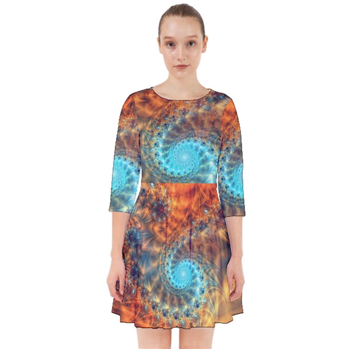 Fractal Math Abstract Mysterious Mystery Vortex Smock Dress