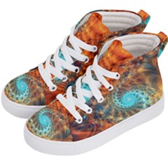 Fractal Math Abstract Mysterious Mystery Vortex Kids  Hi-top Skate Sneakers by Ravend