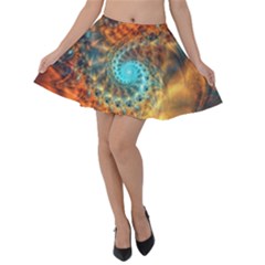 Fractal Math Abstract Mysterious Mystery Vortex Velvet Skater Skirt by Ravend