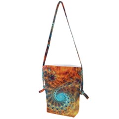 Fractal Math Abstract Mysterious Mystery Vortex Folding Shoulder Bag by Ravend