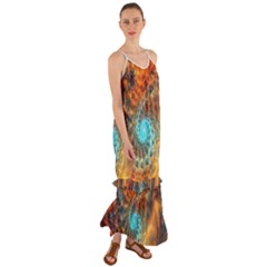 Fractal Math Abstract Mysterious Mystery Vortex Cami Maxi Ruffle Chiffon Dress by Ravend