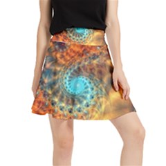 Fractal Math Abstract Mysterious Mystery Vortex Waistband Skirt by Ravend