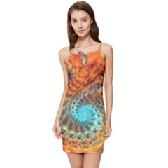 Fractal Math Abstract Mysterious Mystery Vortex Summer Tie Front Dress by Ravend