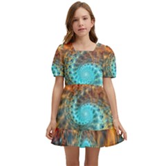 Fractal Math Abstract Mysterious Mystery Vortex Kids  Short Sleeve Dolly Dress