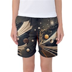 Space Futuristic Technology Digital Ai Generated Women s Basketball Shorts by Ravend