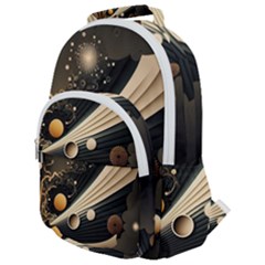 Space Futuristic Technology Digital Ai Generated Rounded Multi Pocket Backpack by Ravend