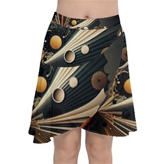 Space Futuristic Technology Digital Ai Generated Chiffon Wrap Front Skirt by Ravend