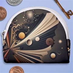 Space Futuristic Technology Digital Ai Generated Horseshoe Style Canvas Pouch by Ravend