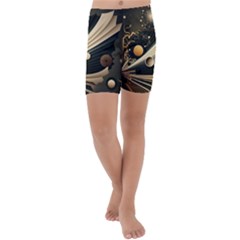 Space Futuristic Technology Digital Ai Generated Kids  Lightweight Velour Capri Yoga Leggings by Ravend