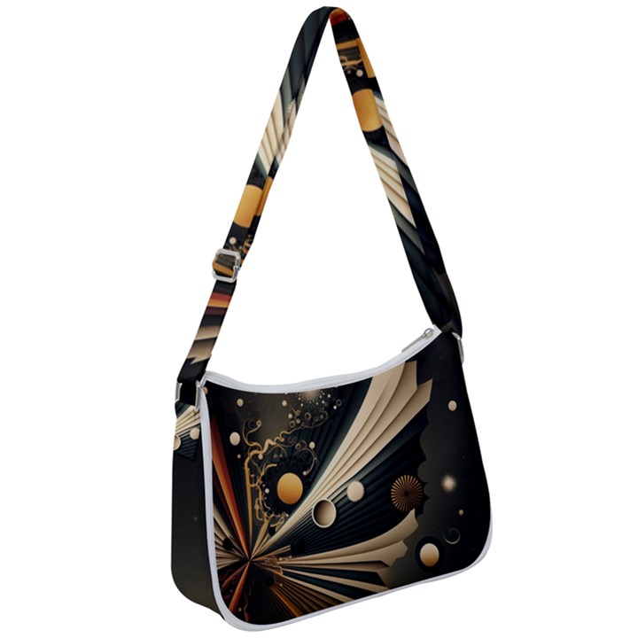 Space Futuristic Technology Digital Ai Generated Zip Up Shoulder Bag