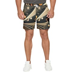 Space Futuristic Technology Digital Ai Generated Men s Runner Shorts by Ravend